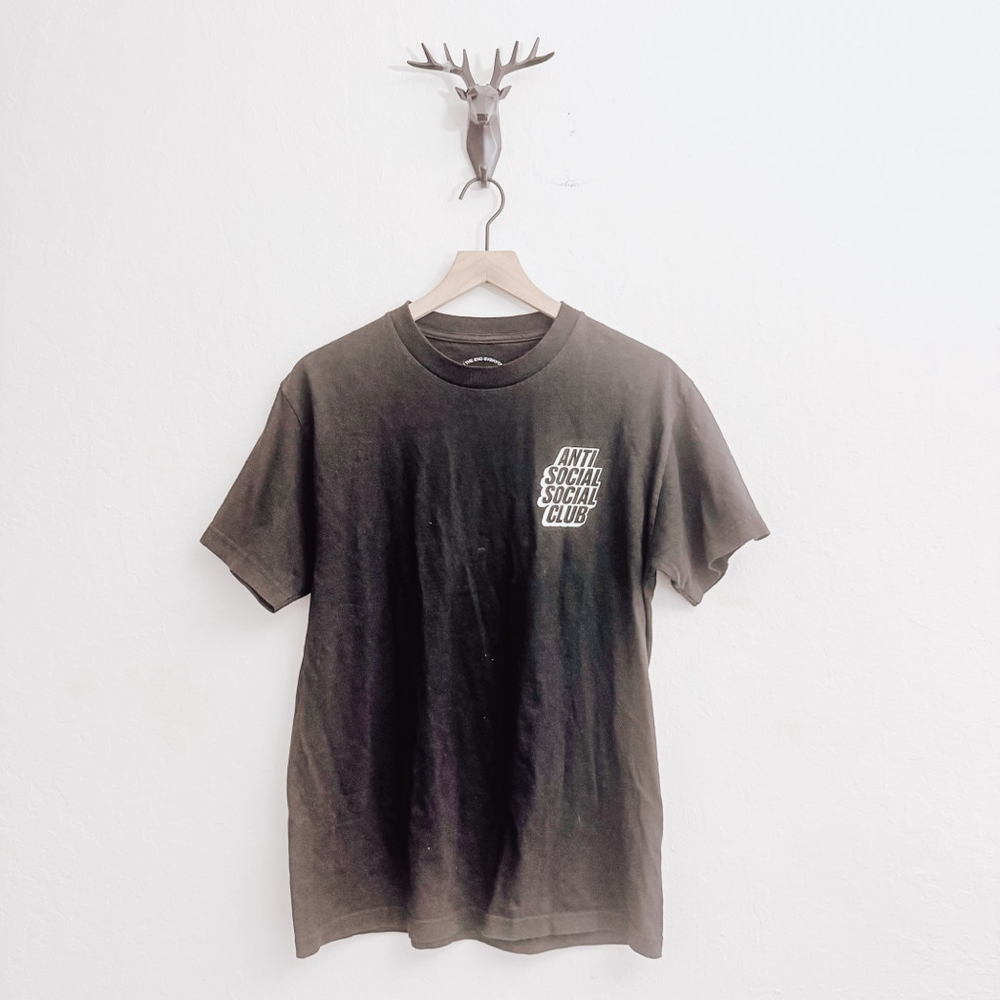 Anti Social Social Club Men's Black White Short Sleeve Tee Size Medium